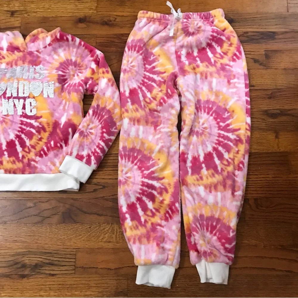 Hoodie Jogging Suit Outfit NWOT Loungewear Athletic Activewear Pajamas Tie Dye